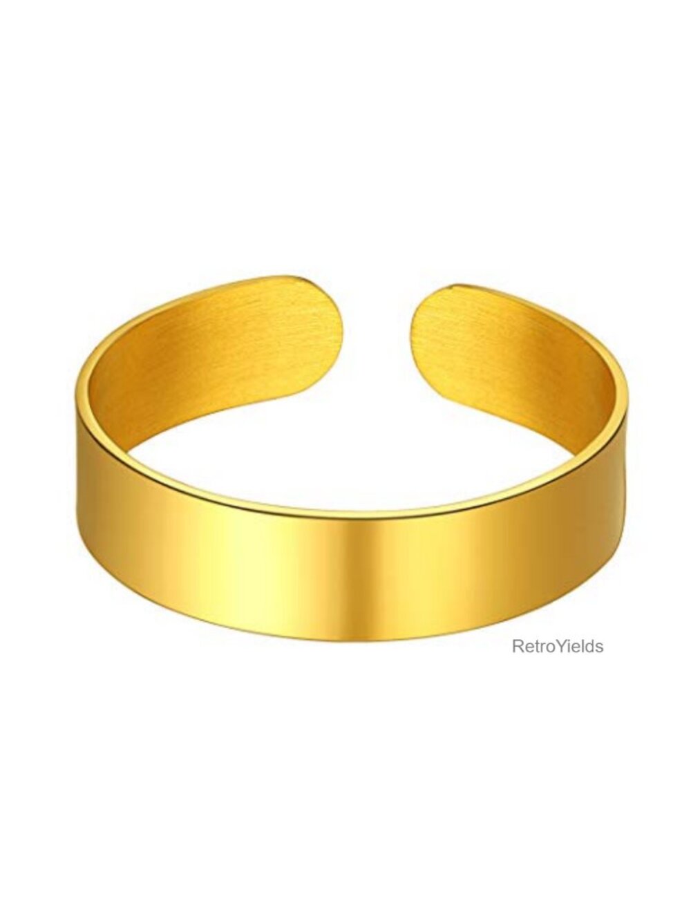 Stainless Steel Band Ring 18K Gold Plated 5mm Minimalist Jewelry Gift